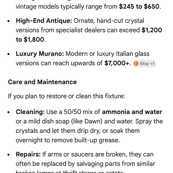 Antique five glass arm crystal chandelier, with prisms - Picture 11 of 13